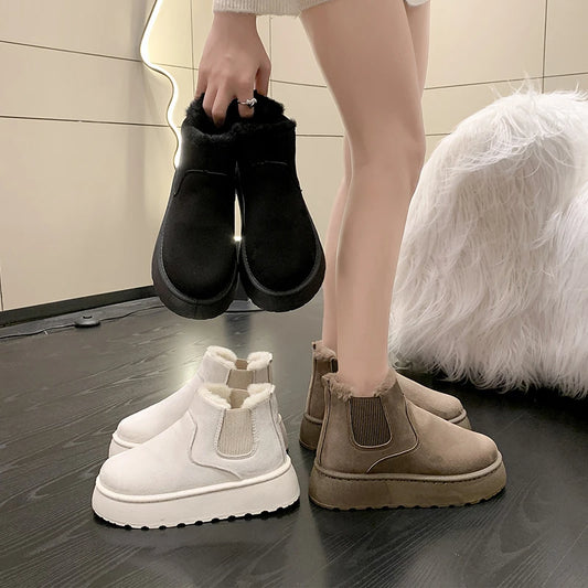 New Winter Women's Boots High-top Thickened Plush Warm Simple And Versatile Comfortable Non-Slip