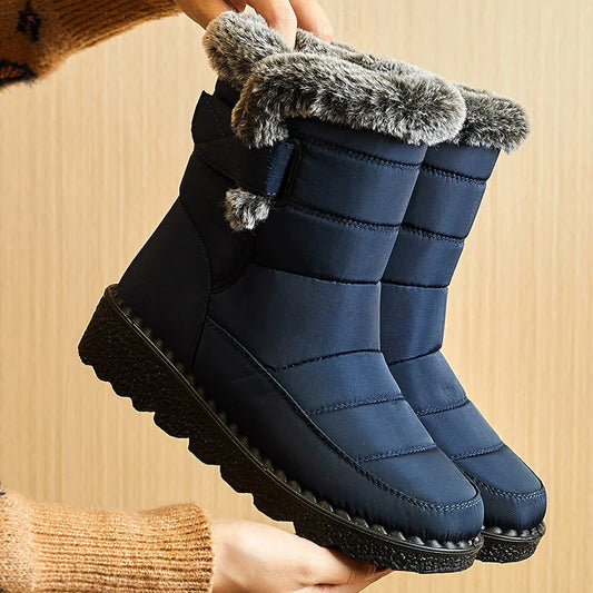 Women's Boots 2024 Trend For Woman Ankle Low Heels Waterproof Snow Boots With Fur